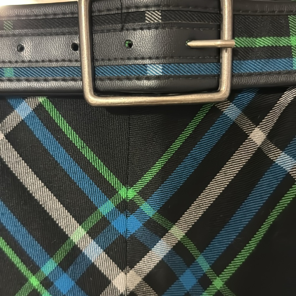 Plaid skirt by NINE & Co. Nine West. size 12,lined, back zipper, belt